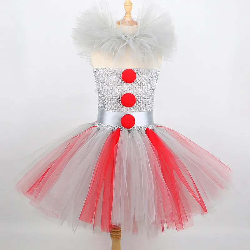 Pennywise Clown-Kostüm für Mädchen, gruseliges Halloween-Tutu-Kleid für Kinder, Kleinkind-Geburtstagsparty-Outfit, Baby-Mädchen-Weihnachtskleidungsset 220423