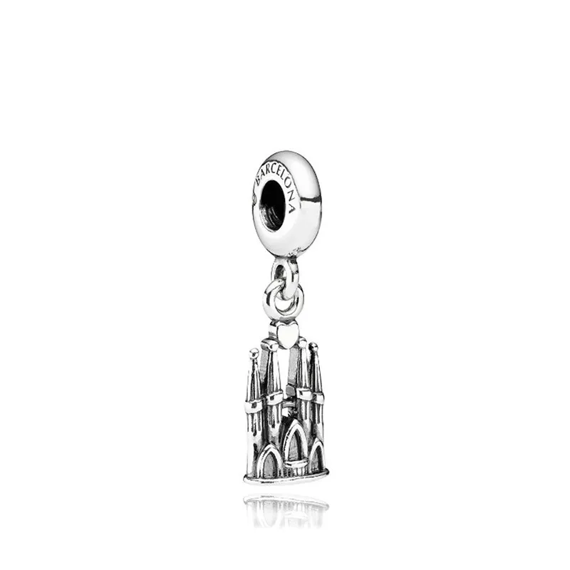 Neue beliebte 925 Sterling Silber Europäische Luftballons Barcelona Kirche Schloss Gebäude Perlen geeignet für Original Pandora Charm Armband DIY Damen Modeschmuck