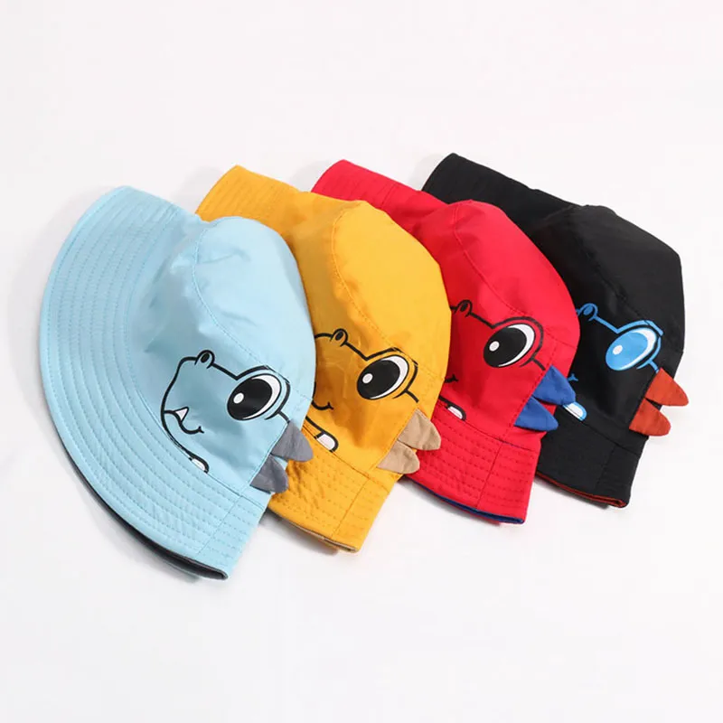 Cartoon Dinosaur Hat Summer Spring Cute Born Panama Cap Kids Girl Boy Casual Sun Protection Hats Fit 6-24 Månter 220514