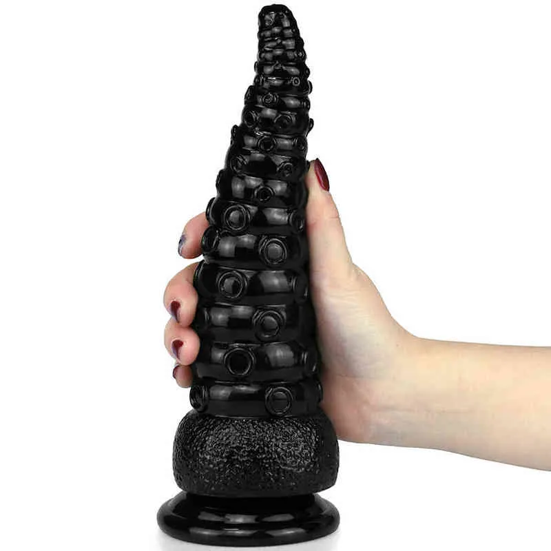 Erotica Anal Toys enorma realistiska bläckfisk Tentacle Dildo Soft Healthy Pvc Monster Sex för kvinnor lesbiska med sugkopp vuxen produkt 220507