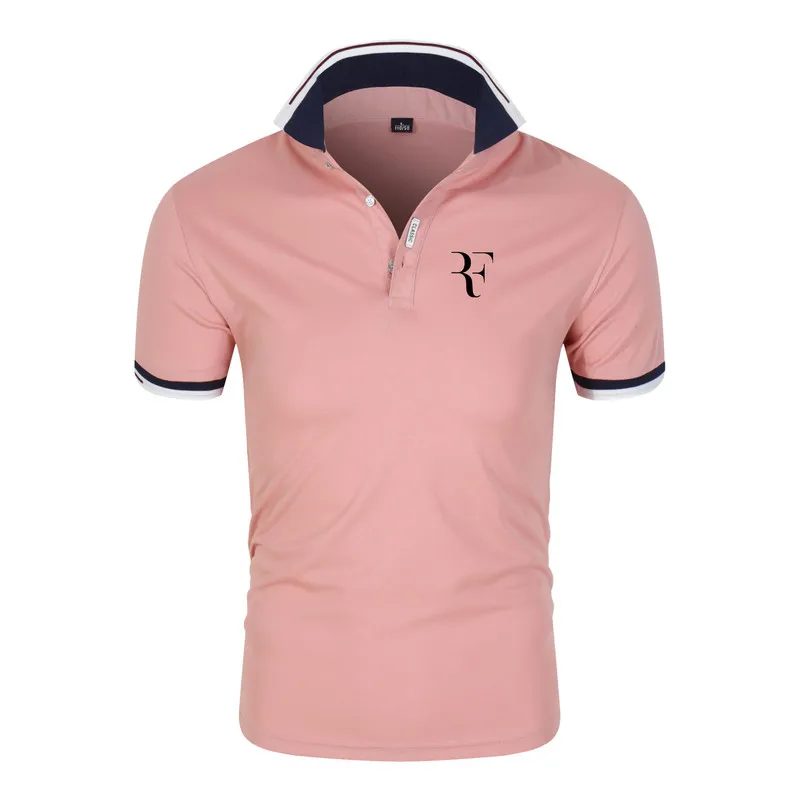 Marke Roger Federer Herren Poloshirt F Letter Print Golf Baseball Tennis Sport Polo Top T-Shirt 220716