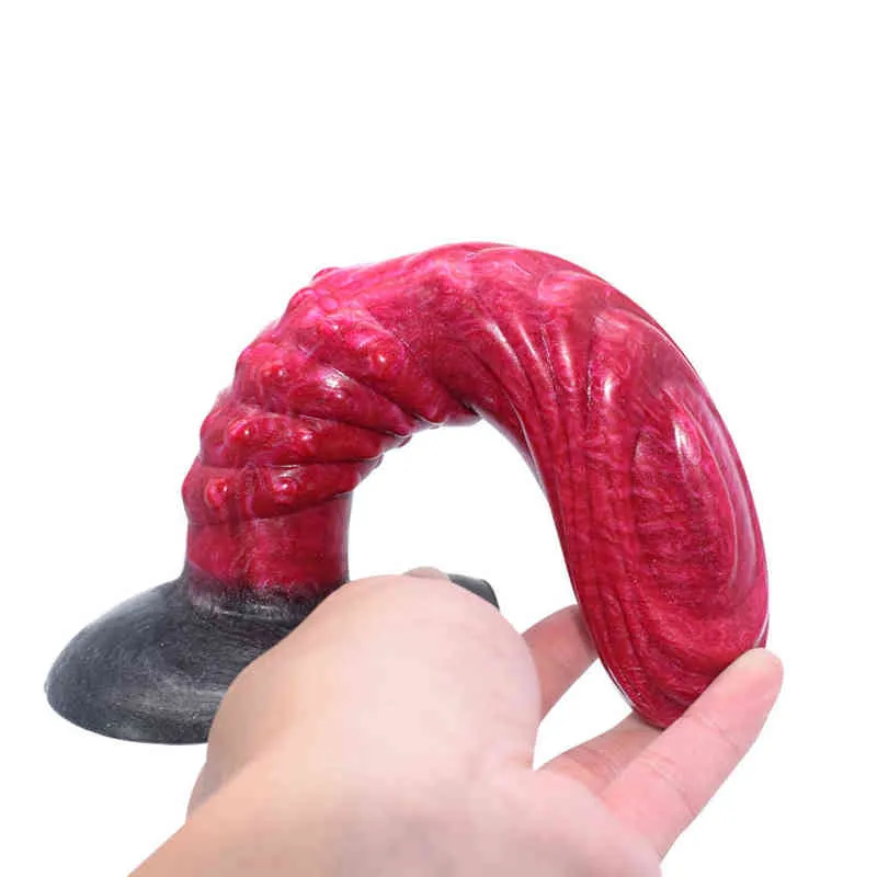 Nxy Dildos New Lézard Pénis Simulation Forme Spéciale Silicone Liquide Adulte Fun Grand pour Hommes et Femmes Plug Anal 0317