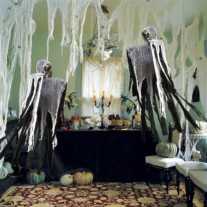 100cm Halloween pendurou o crânio fantasma assombrada decoração de casas de terror adereços de pingentes em casa decoração de bar externo interno 2208136479723