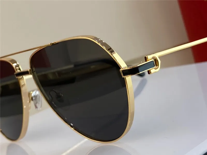 New fashion sunglasses 0334 pilot frame K gold frame popular and simple style versatile outdoor uv400 protection glasses252M