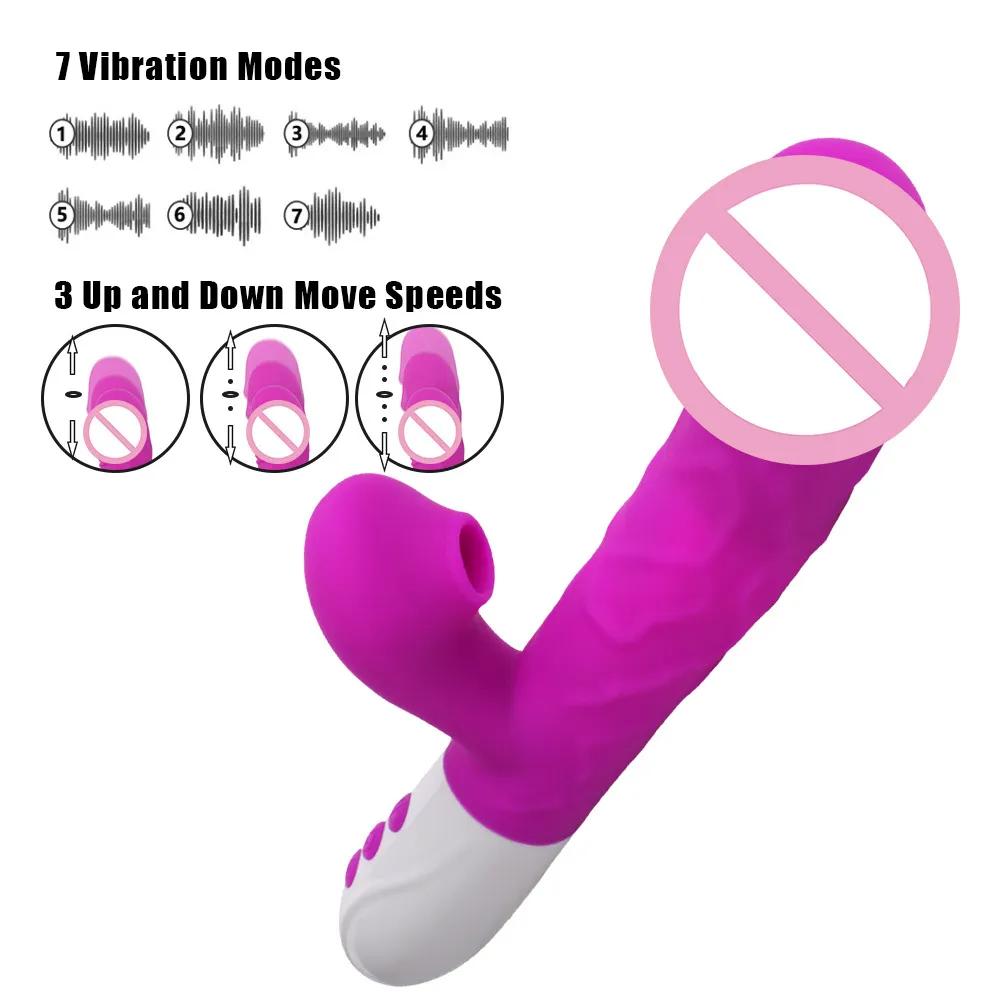 Automatic Stretching Heated Dildo Sucking Vibrator For Women Clitoris Sucker Vaginal Anal Plug Female Masturbator sexy Toy Erotic