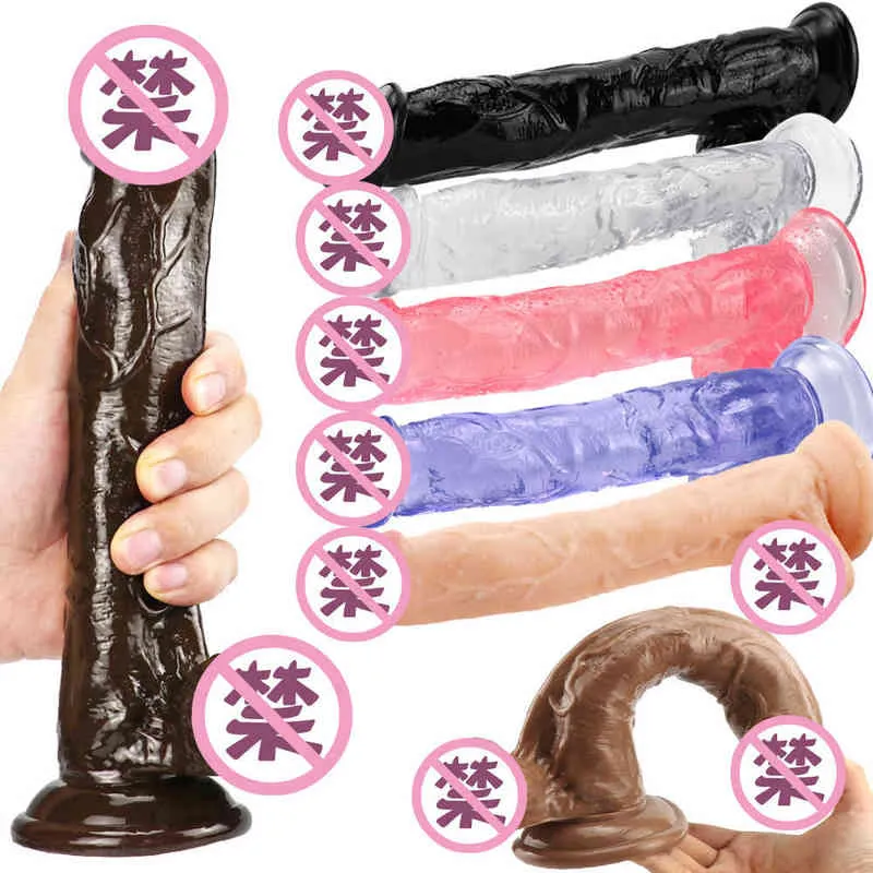 NXY Dildo Giocattoli anali Lovers World Dispositivo la masturbazione delle donne adulte Colore del pene di cristallo Prodotti del sesso finti Simulazione 0324