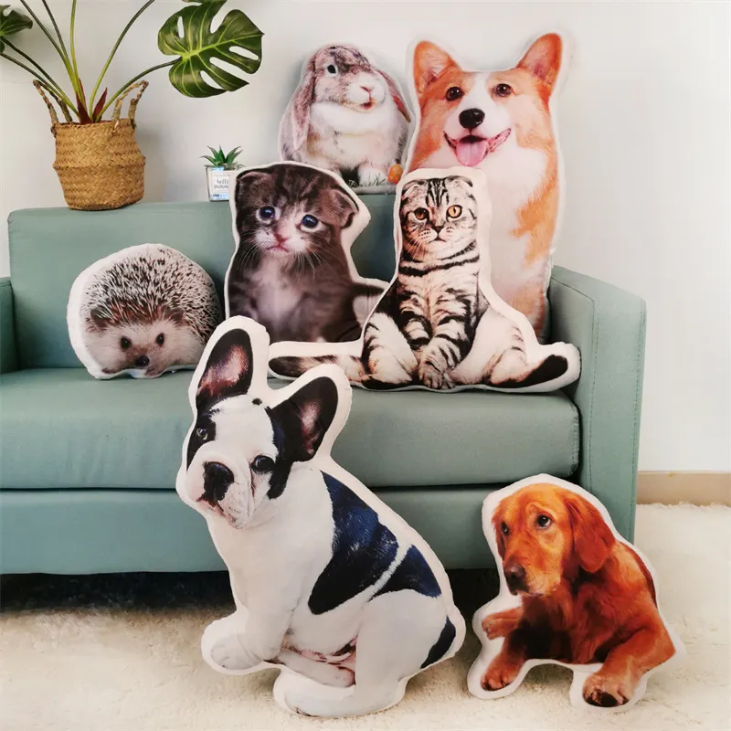 Gepersonaliseerde Po Diy Pet Cushion Toys -poppen knuffel dier kussen aangepaste hond kat foto kerstcadeaus Memorial cadeau 220607