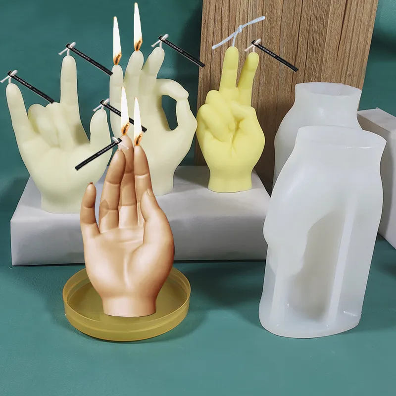 Silikon-Kerzenformen, Gesten-Fingerform, kreatives Parfüm, 3D-Set für Kerzenherstellung, Kuchen, Heimdekoration, Geschenk 220611