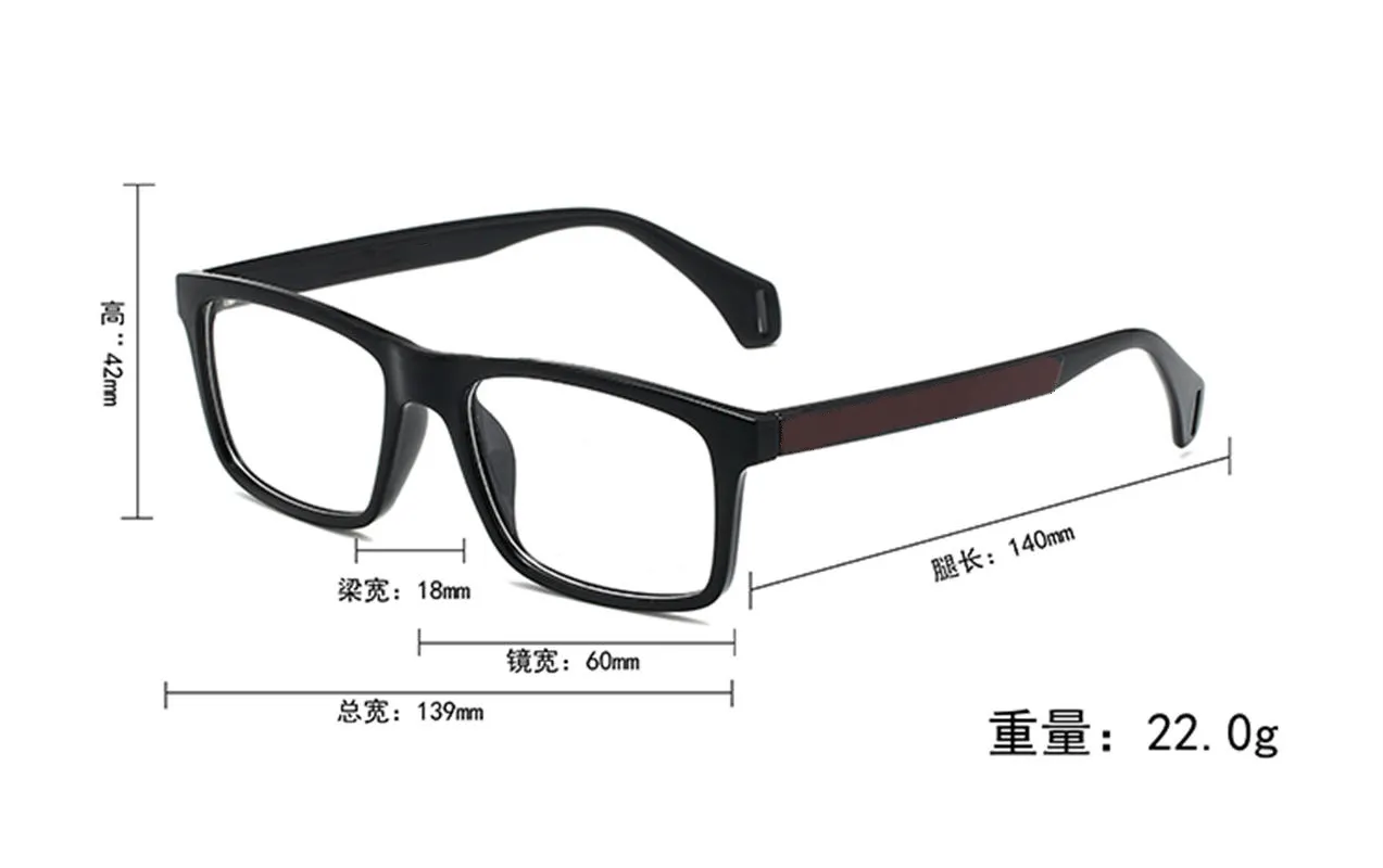 NWE Brand Square Plain Solglasögon Optiska glasögon Kvinnor Rensar Anti Blue Light Blocking Glasses Frame Recept Transparent 279m
