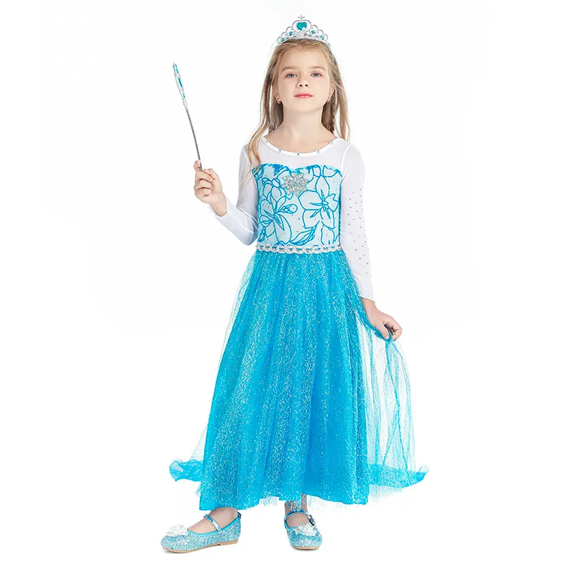 Elsa Dress Girls Summer Dress Princess Cosplay Costume Dresses For Kids Christmas Birthday Fancy Party Vestidos Menina 220707