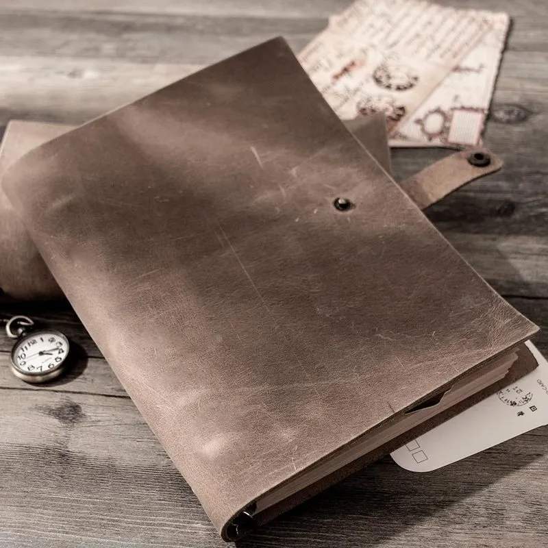 Vintage Diaries A5 Size Journals Notebook äkta läder Personlig planerare Note Book Grey Black Brown Travel Sketchbook Cool 220713