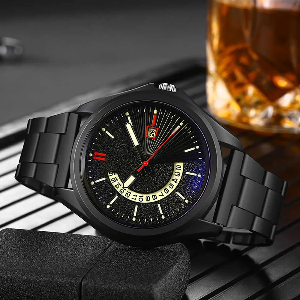 2022 Nieuwe mode herenhorloges met roestvrijstalen top merk luxe sport quartz horloge mannen o