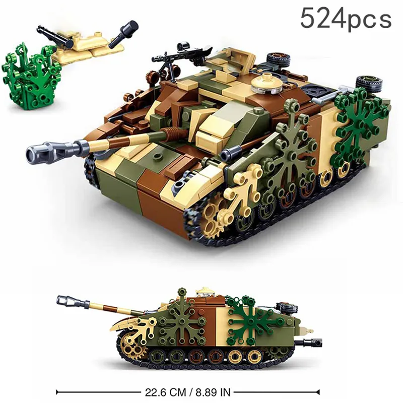 BZDA WW2 Niemieckie Panther G Medium Tank Building Bloks MOC Wojskowy Assault Guniery Model Bricks Toys for Boys Prezenty 220715