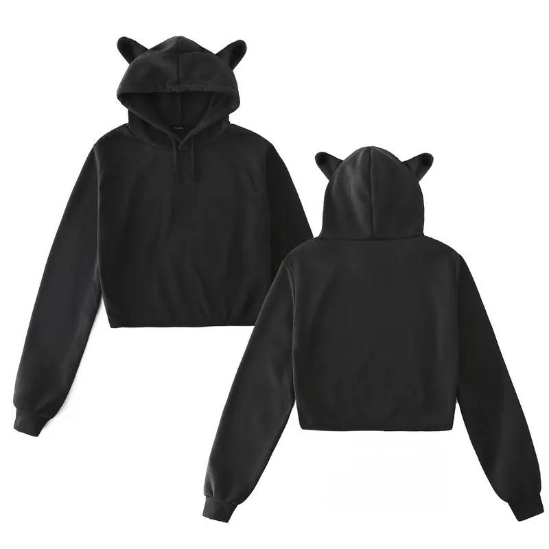 Nach Maß Hoodies Frauen Angepasst Langarm Pullover Tops Süße Kurze Hoodie Übergroßen DIY Kapuzen Sweatshirt 220722