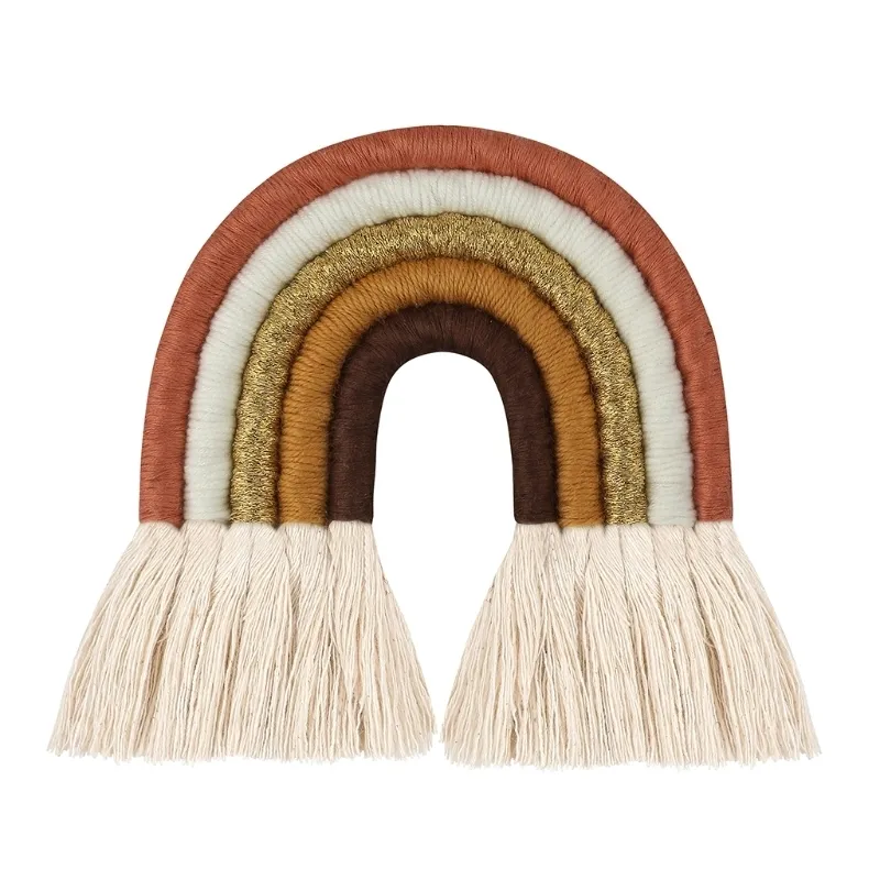 Macramé arc-en-ciel tenture décorative jouet coloré pour Boho Home Decor Party Supplies bébé douche pépinière dortoir décor 220716