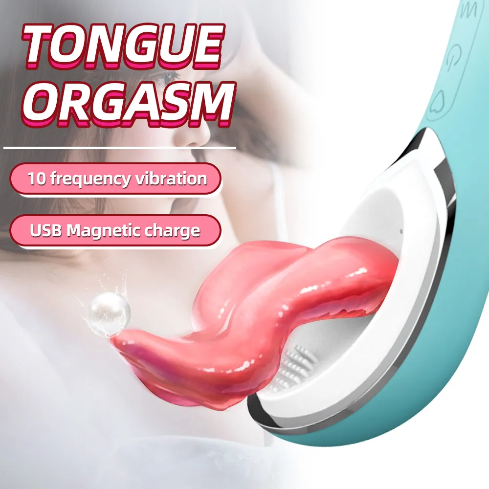 G-Spot Tongue Licking Clitoral Vibrator Clit Tickler sexy Toy for Women 10 Pattern Vibrating Vaginal Massage Adult Orgasm Product