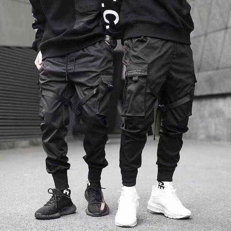 Coréen Jogging Cargo Pants Hommes Hip Hop Survêtement Streetwear Baggy Losse Pantalon Harajuku Mode Homme Sport Vêtements Pantalons De Survêtement G220507