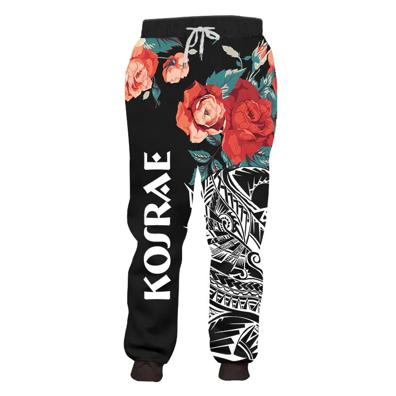 LCFA Fashion Men Casual Full Length Pants Harajuku 3D Tahiti Polynesia Printed Joggers Sweat Pants Street Style Sweatpant Custom 220613