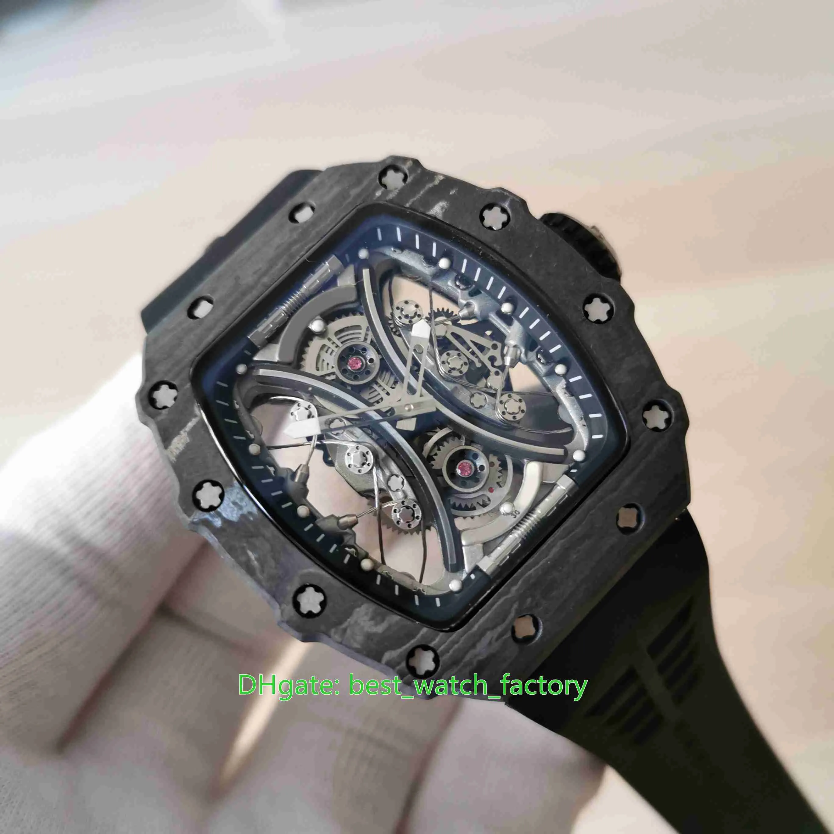 Selling Top Quality Watches 44mm x 50mm RM53-01 PABLO MAC DONOUGH Skeleton NTPT Carbon Fiber Transparent Mechanical Automatic 271V