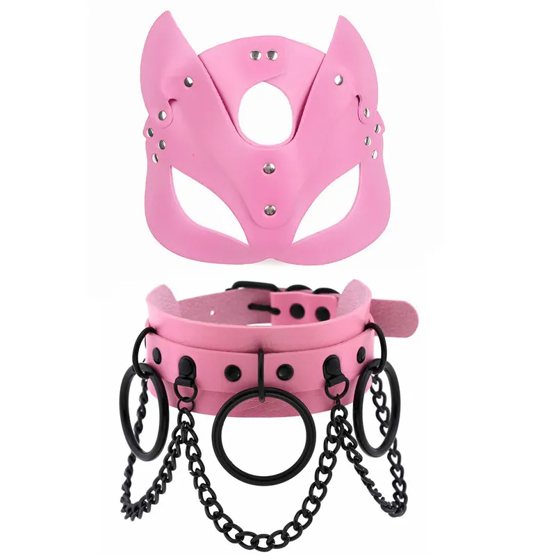 Erotisk sexig lädermask cosplay katt kvinnor bdsm fetisch halloween maskerad boll fancy masker sexiga leksaker spel