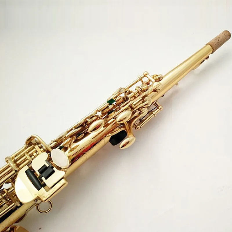 Golden B-Key Professional Soprano Saksofon S-901 Model Oryginalny struktura mosiężna pozłacana rura prosta instrument saksofon