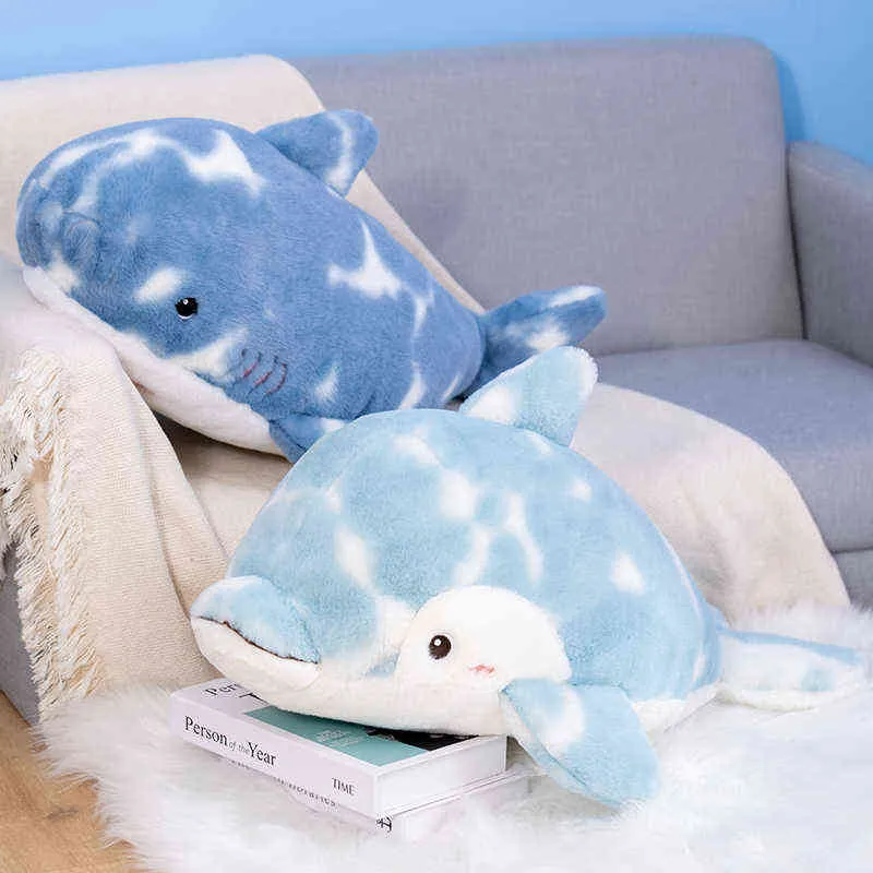 Kawaii Dolphin Shark Seal Sea Lion Plush Toy Beautiful Gevulde Soft Animal Pillow Dolls For Children Slapen Gift J220704