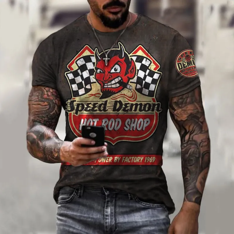 Moda verano hombres ropa camiseta alta calidad Harajuku hombres 3D impresión Casual deportes camisa Oneck Vintage manga corta 220524