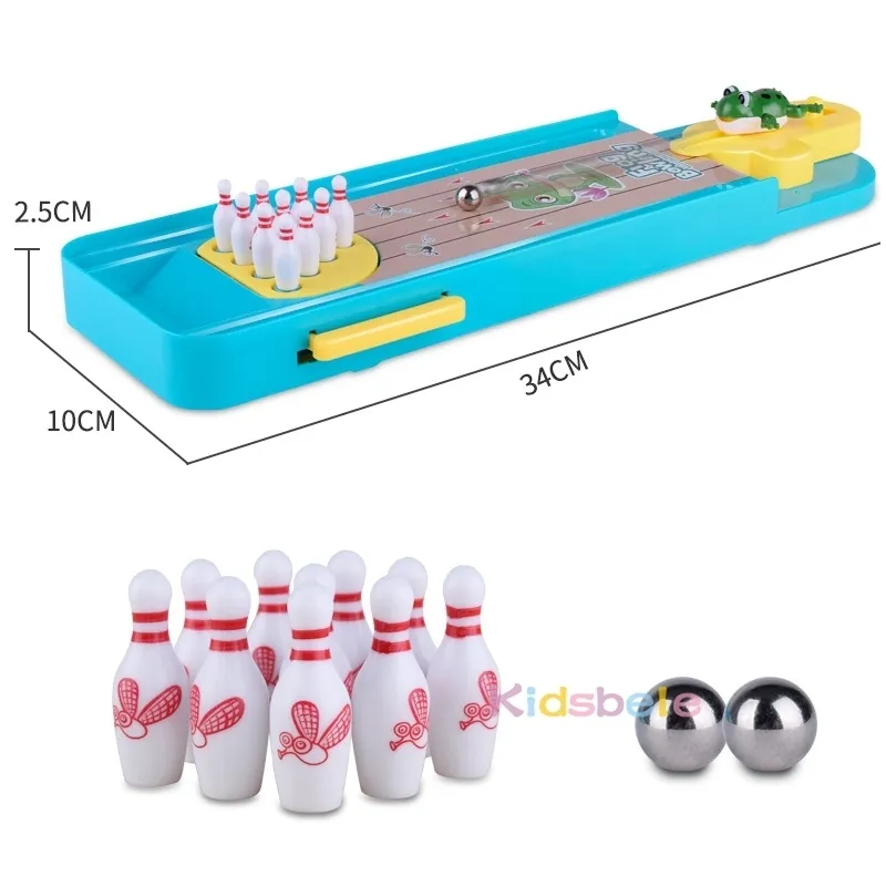 Mini Desktop Funny Indoor Parentchild Interactive Table Sports Game Toy Bowling Eonal Gift for Kids 220621