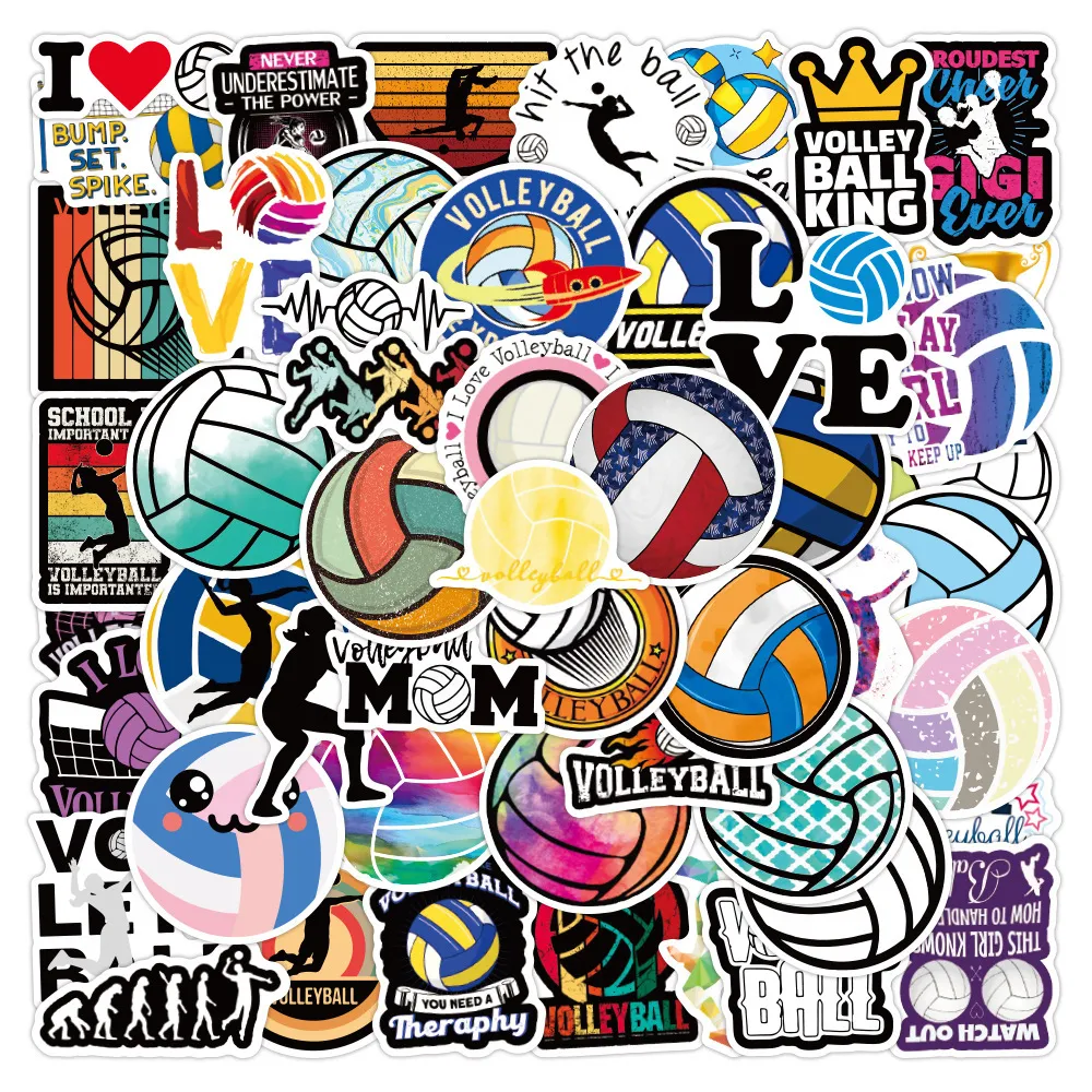 Ny vattentät 10 30 50st Sports Volleyball Cartoon Stickers DIY Skateboard Laptop Phone Guitar Graffiti Decal Sticker Kid Toy ST223B