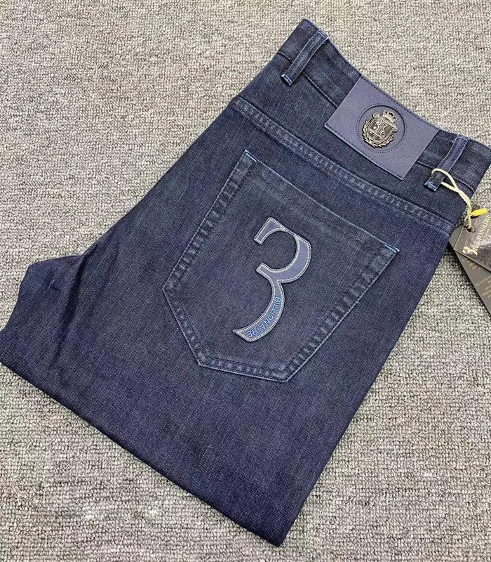 Billionaire Jeans Pamuk Erkekler Sonbahar Kış Kalın Ticaret Moda Bit Esneklik Kısa Tasarlanmış Gentleman Ücretsiz 220328