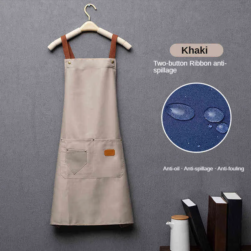 Aangepaste persoonlijkheid handtekening heren en vrouwen keuken schorten home chef-kok bakken kleding met zakken volwassen bib taille tas Y220426