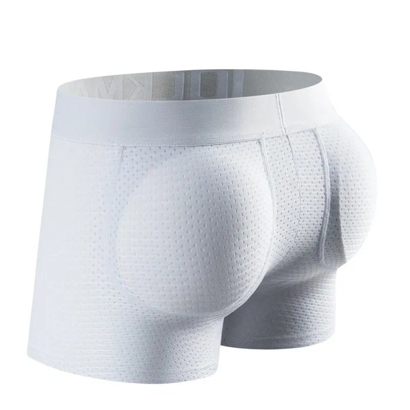 Sexy Mannen Gewatteerde Ondergoed Mesh Boxer Billen Lifter Vergroten Butt Push Up Pad Underpants cueca Penis Pouch Slipje Trunks 220427