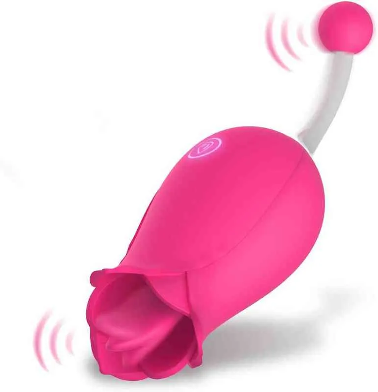 NXY Vibrators Vit Rosa Blå Sexig Toy Tongue Sucker Clitoris Stimulator Clit Adorime Rose Clitoral Vibrator för Kvinna 0411