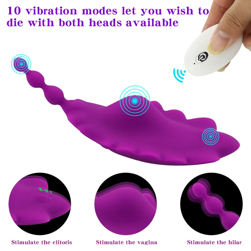 Klitoral Stimülatör Vibratör 10 Mod Uzaktan Kumanda Giyilebilir Kelebek Görünmez Panties Titreşimli Yumurta Seksi Oyuncakları Kadınlar için