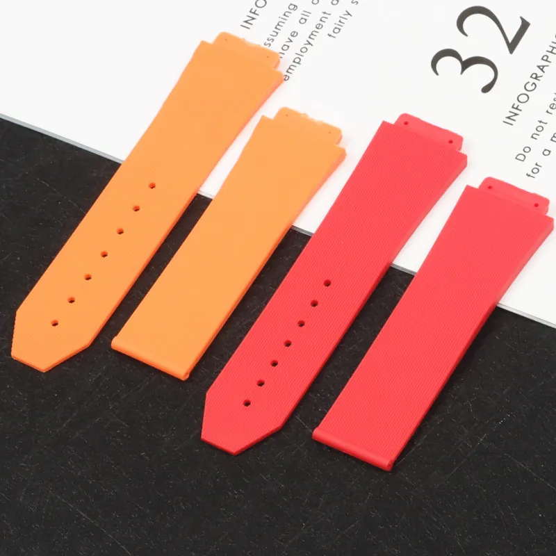 Natuur siliconen rubberen band voor Hublot-riem voor oerknal Horlogeband horlogeband Fusion met logo-implementatiesluiting265A