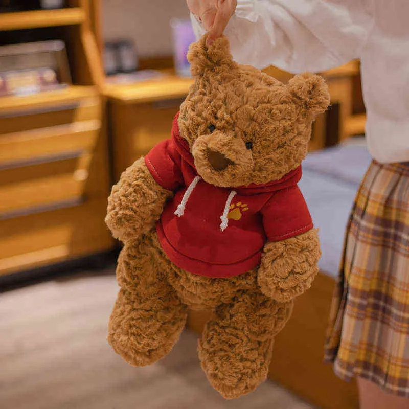 High Quality Cm Beautiful Teddy Bear Doll Cuddle Wearing Cloth Plush Toy Lovers Girls Birthday Baby Gift J220704