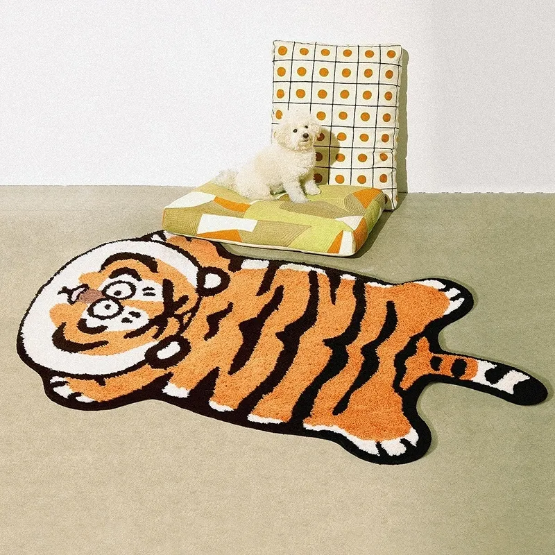 Cartoon Tiger Dujan Niezdłudzeń Dibet Dibet Chłodna matka łazienkowa Mata Zwierzęta Duj dywany do pokoju dziecięcego