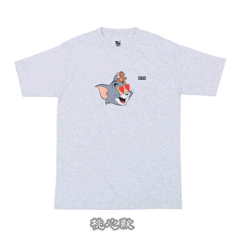 Kith Tom i Jerry Cartoon Printing T-shirt krótkie rękawy luźne koszulka dla mężczyzny kobiety para odzieży 07 T SHIRTS MEN