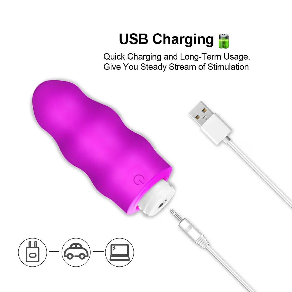 10 속도 진동기 섹시한 장난감 무선 원격 제어 진동 USB 충전식 마사지 볼이있는 무선 원격 제어가있는 실리콘 총알 달걀