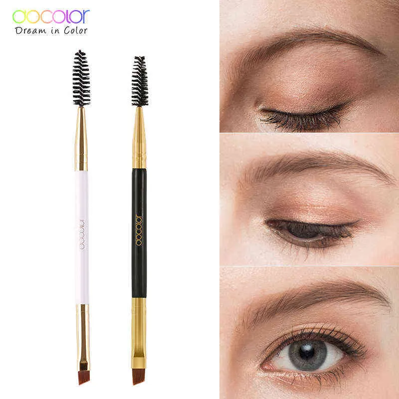 DOCOLOR 5/WIT ZWART PROFESSIONEEL DUBBELE KOPEN WEIKBROW EYELASH MASEUP BORSTEN DUN HAAR Groothandel Angled Eye Brow Borstel 220514