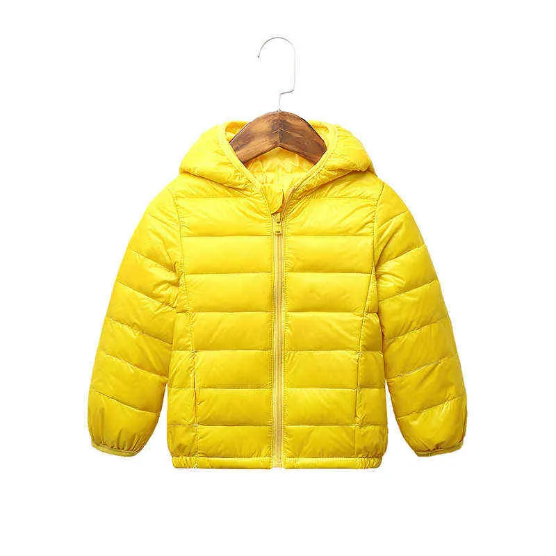 2021 Ny vinter Keep Warm Girls Boys Down Jacket 2-8-åriga Hooded Kids Down Jacka barn Födelsedag Present Ytterkläder Kläder J220718