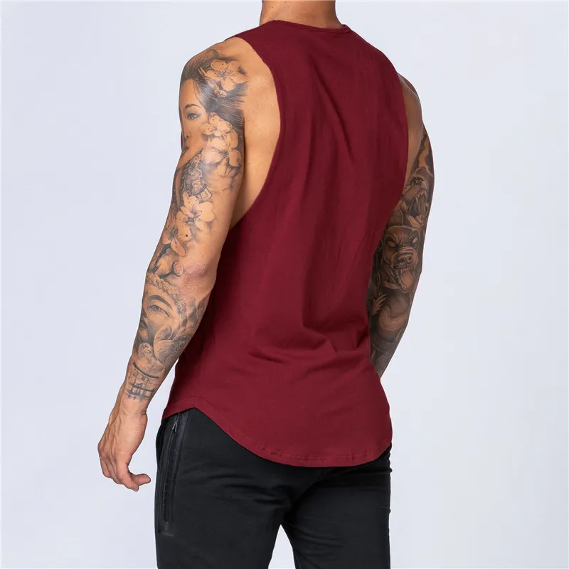 Aangepaste herenhoogte gym tanktop