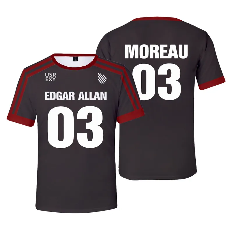 Män t-shirt Baru Kaus Pria/Wanita Atasan Anak-Anak Pakaian Moriyama Knox Jersey Cosplay The Foxhole Court Edgar Allan Ravens Lac 220609