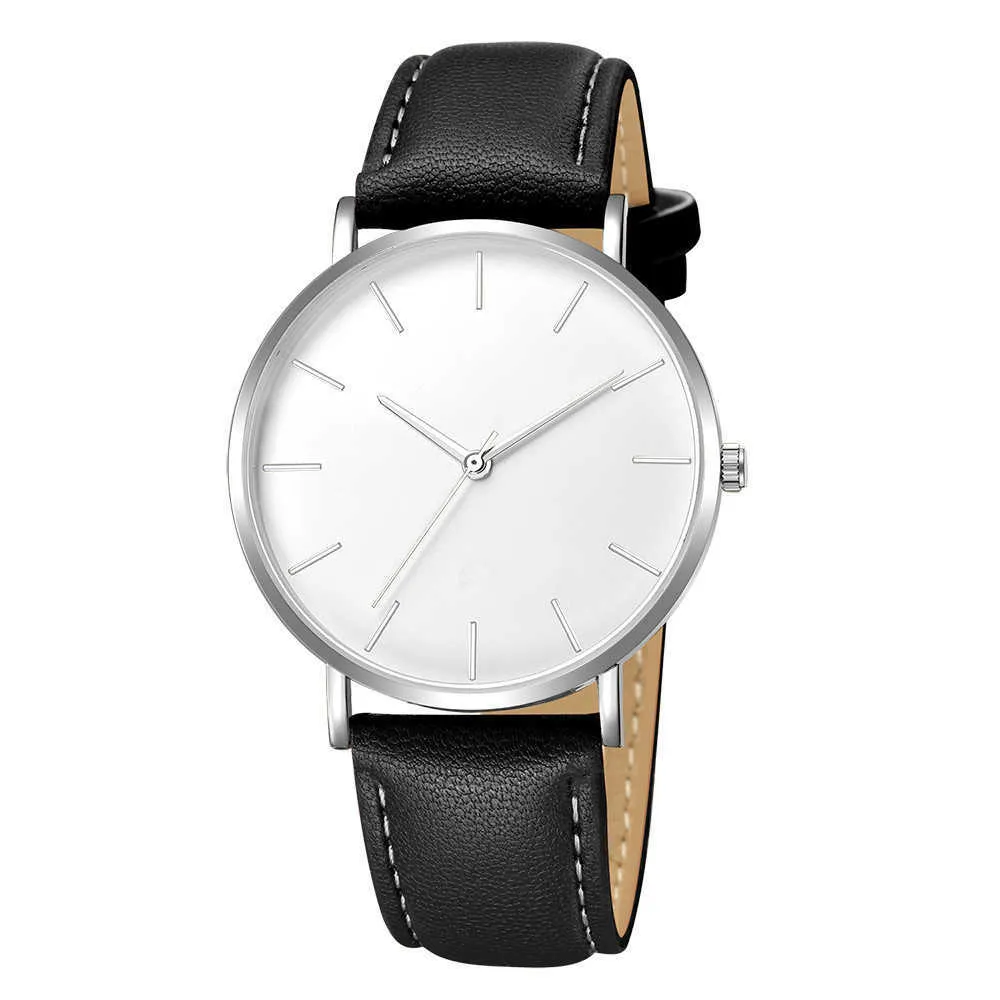Simples moda homens de quartzo de quartzo relógios de couro cinta redonda relógio casual homem 2022 moderno clássico horloges mann