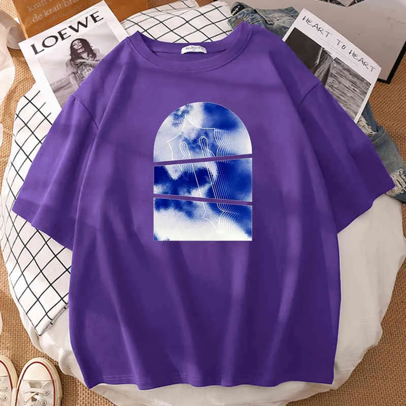 Trapstar Aow Sky Brand Blue Printed Мужские футболки винтажная эстетическая футболка для воздушных штопок