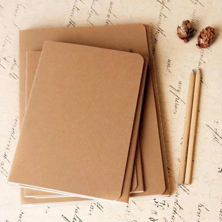 A5 Kraft Notebook Paper Products Workbook Diary Office School Notebook Soft Cowhide Vintageコピーブックデイリーメモ