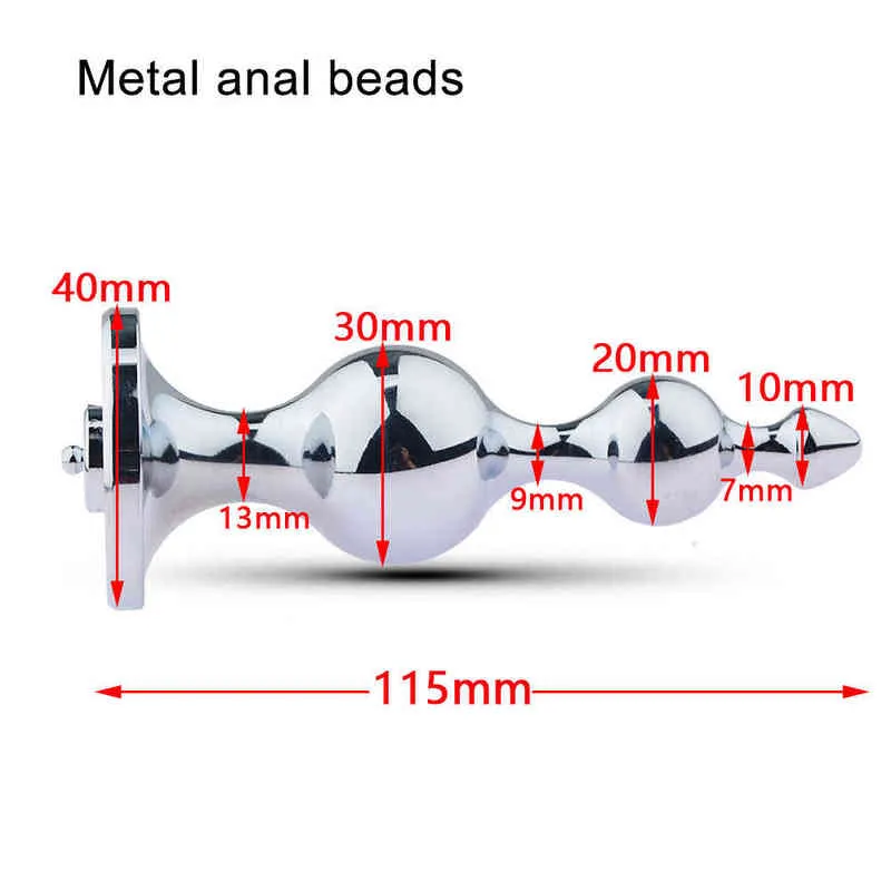 NXY anal Toys Electric Shock Sex For Adults Metal Rostfritt stål Expander Urethral Catheter Penis Plug Vagina Dilator Pärlor 220506