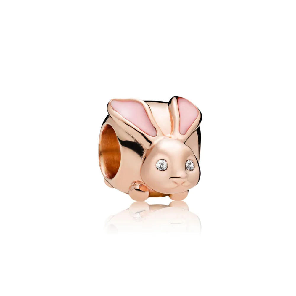 925 Silberperlen-Charms für Pandora-Charm-Armbänder, Designer für Frauen, funkelnde Freehand-Herz-Blütenblatt-Perlen-Charms aus Roségold