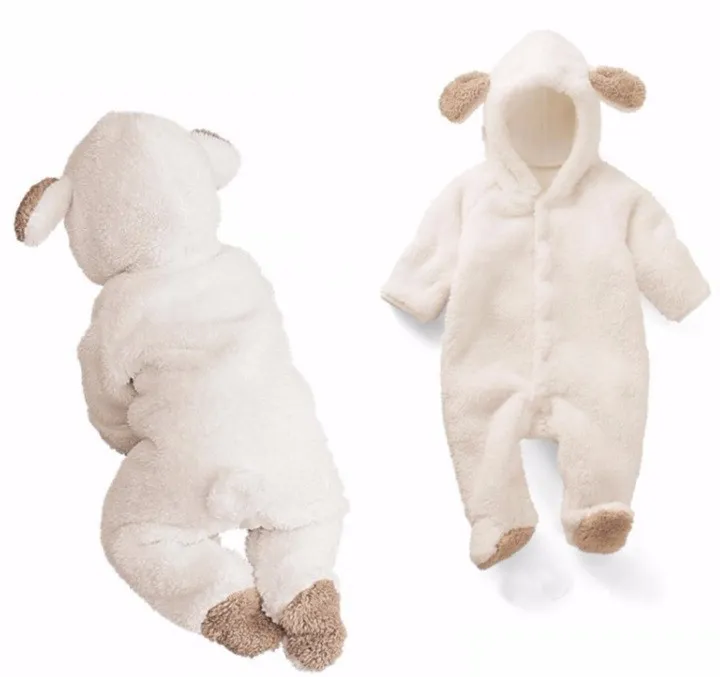 född baby rompers höst vinter varma fleece pojkar kostym baby flickor kläder djur totalt jumpsuits 220620