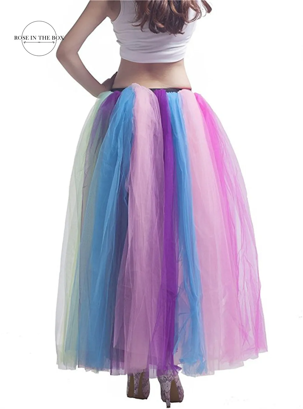 Unicorn Color Puffy Women Crinoline Tutu kjolar Long Rainbow Brud Petticoats cosplay underskirt rockabilly tutu party kjolar cpa833 sxjun9